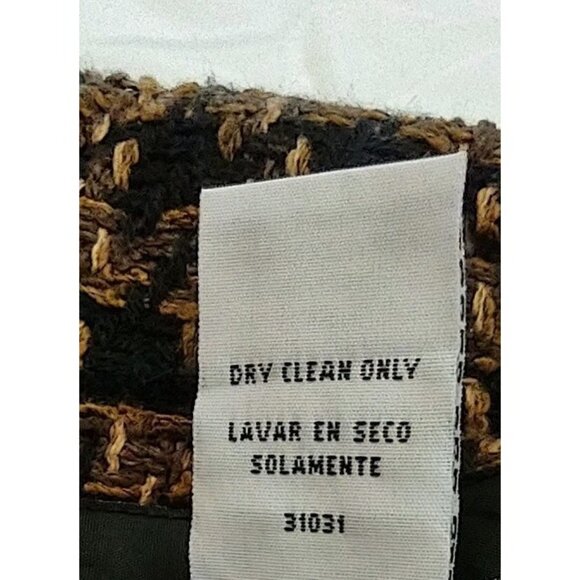 Vintage Sag Harbor Blazer Women Size 12 Black  Brown Plaid Tweed Full Zip - Picture 6 of 10